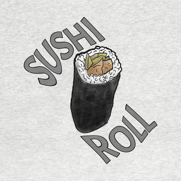 Sushi Roll - watercolour - graphical text by DopamineDumpster